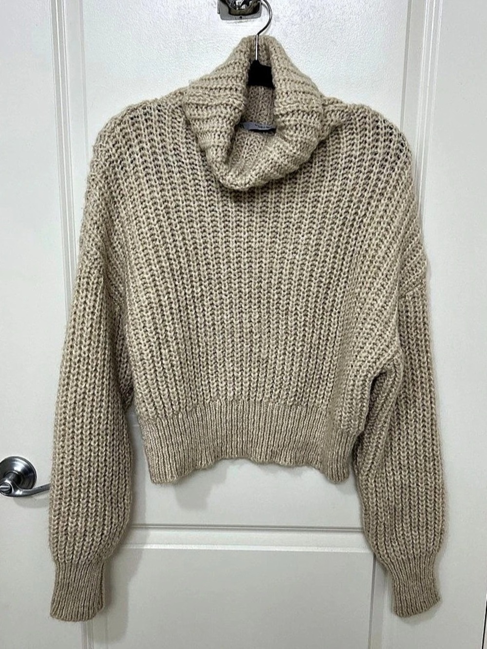Like New - Zara - Chunky Cowl Neck Sweater in Cream - Size: Small